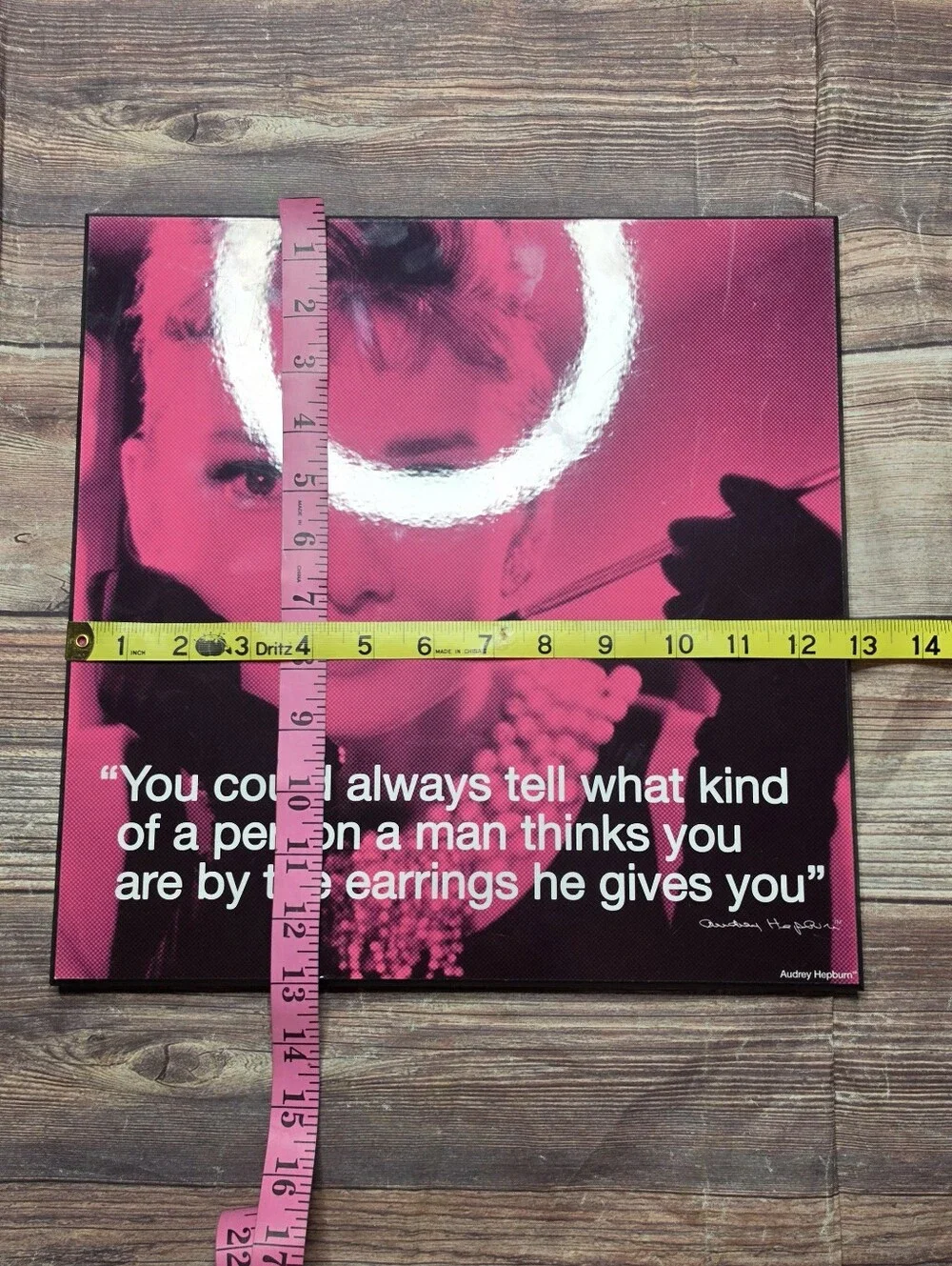 Pink Audrey Hepburn Wall Art Quote Canvas